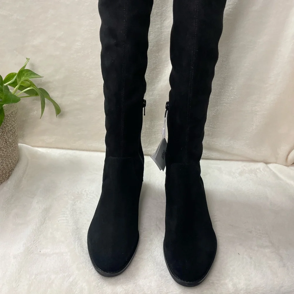 GEOX Felicity Suede Over The Knee High Black‎ Suede Boots 6.5 M, E 509